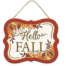 5"LX4"H EMBOSSED FALL SIGN - HELLO FALL - MD1441-1