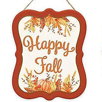 5"LX4"H EMBOSSED FALL SIGN - HAPPY FALL - MD1441-2