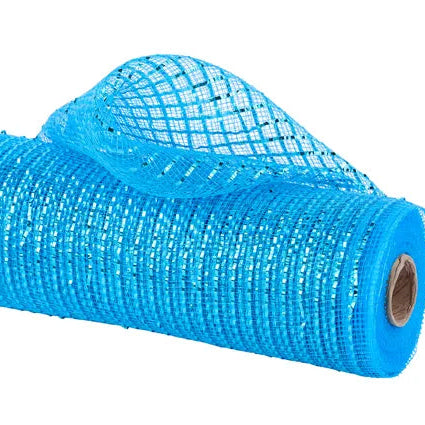 10"X10YD WIDE FOIL MESH - TURQUOSIE W/ TURQUOISE FOIL - RE136644