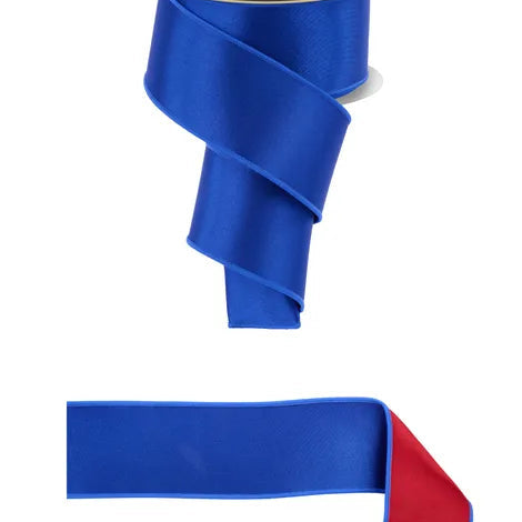 2.5"x10YD SATIN FUSED - D'LUX - ROYAL BLUE/RED - LX4002C9