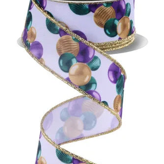 1.5"X10YD BALL ORNAMENT GARLAND - MARDI GRAS - LS1142WY