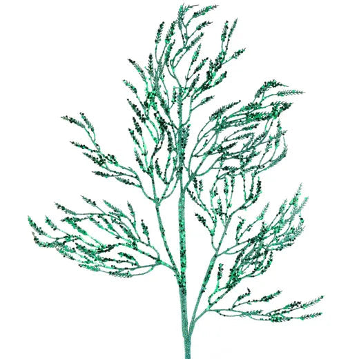 28"L GLITTER/HEX GLITTER WILD TWIGS SPRAY - PEACOCK - XS241648