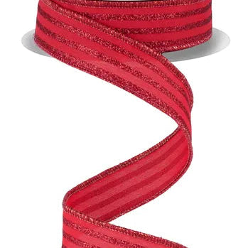 7/8"X10YD GLITTER VERTICAL STRIPE - CRANBERRY/BURGUNDY - RGF7970Y6