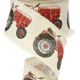 2.5"X10YD TRACTOR ON ROYAL - CREAM/RED/BLACK - RG014873H