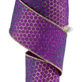 2.5"X10YD GLITTER HONEYCOMB - PURPLE/MARDI GRAS - RGH141723