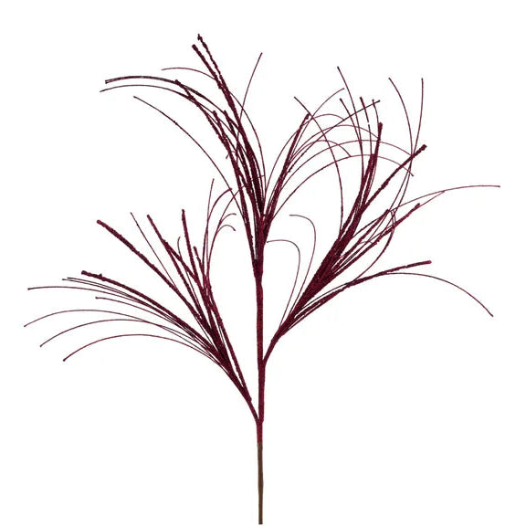 31"L GLITTER/MINI BEAD/FISHLINE SPRAY - BURGUNDY - MN032805