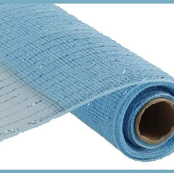 10"X10YD METALLIC MESH - TEAL BLUE W/ TURQUOISE FOIL - RE130144