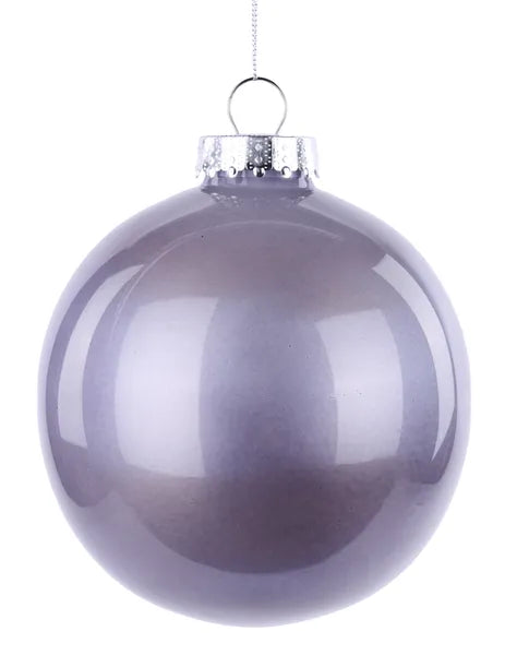 150MM DIA LACQUER/GLASS LOOK ORNAMENT - GREY - XH966310