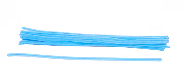 12"L X 6MM CHENILLE STEMS - LIGHT BLUE - 25COUNT - MA200414