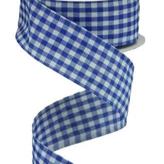 1.5"X10YD GINGHAM CHECK - ROYAL BLUE/WHITE - RG0104825