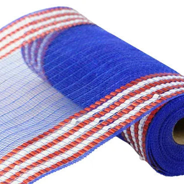 10.25"X10YD MATTE XL FOIL BORDER MESH - RED/WHITE/BLUE - RY8515D1