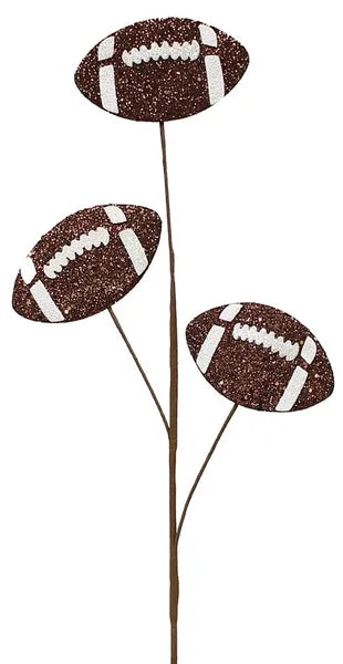 24"L GLITTER TRIPLE FOOTBALL PICK - BROWN/WHITE - MZ185204