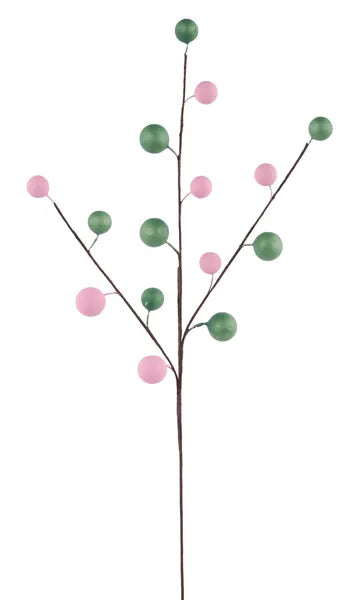 20"L METALLIC BERRY SPRAY - PINK/SAGE GREEN - EC5840E9