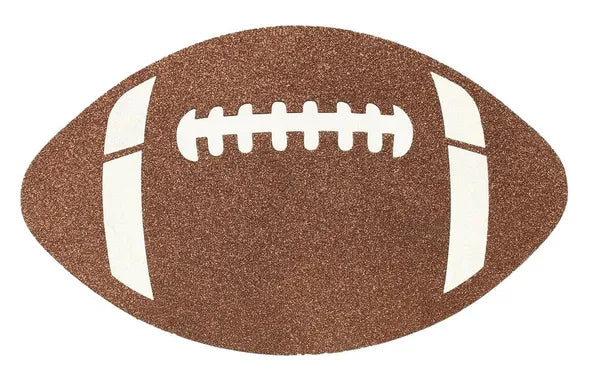 5"W X 3.125"H GLITTER FOOTBALL - BROWN/WHITE - MD027104