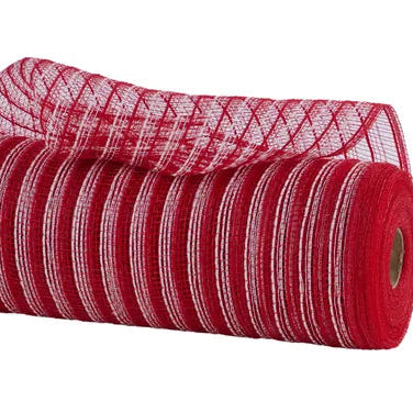 10.25"X10YD POLY/FAUX JUTE/FIBER - RED/WHITE - RY800249