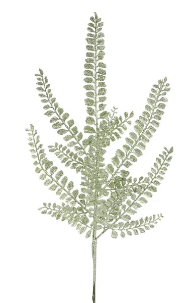 16"L GLITTER FERN SPRAY X6 - SAGE GREEN - XS236342