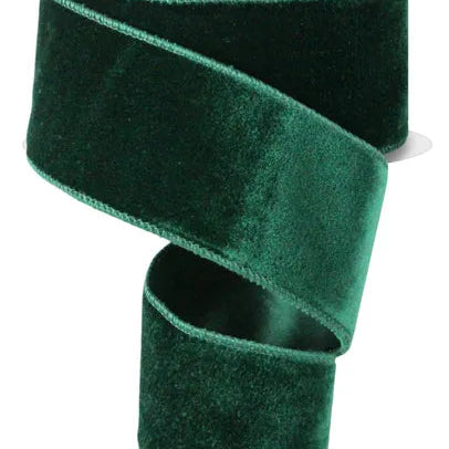 2.5"X10YD DELUXE VELVET/SATIN BACKING - HUNTER GREEN - RGE165912