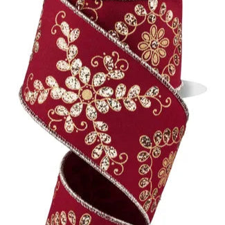 2.5"X10YD ORNATE LOOP DIAMOND - WINE/ROSE/CHAMPAGNE/GOLD - RGE192472