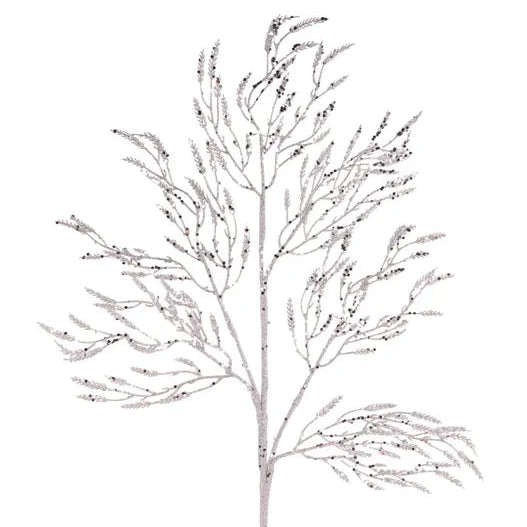 28"L GLITTER/HEX GLITTER WILD TWIGS SPRAY - SILVER - XS241626
