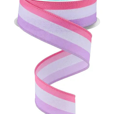 1.5"X10YD FAUX 3-IN-1 VERTICAL STRIPE - LIGHT LAVENDER/WHITE/LIGHT PINK - RGE1608G6