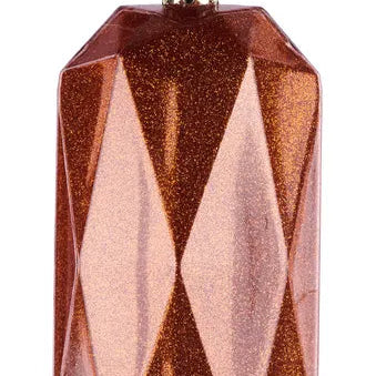 5.5"LX2.5"W CUBIC RECTANGLE GEM ORNAMENT - COPPER - XJ716248