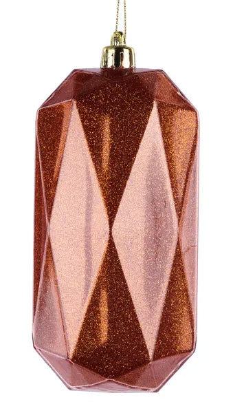 5.5"LX2.5"W CUBIC RECTANGLE GEM ORNAMENT - COPPER - XJ716248