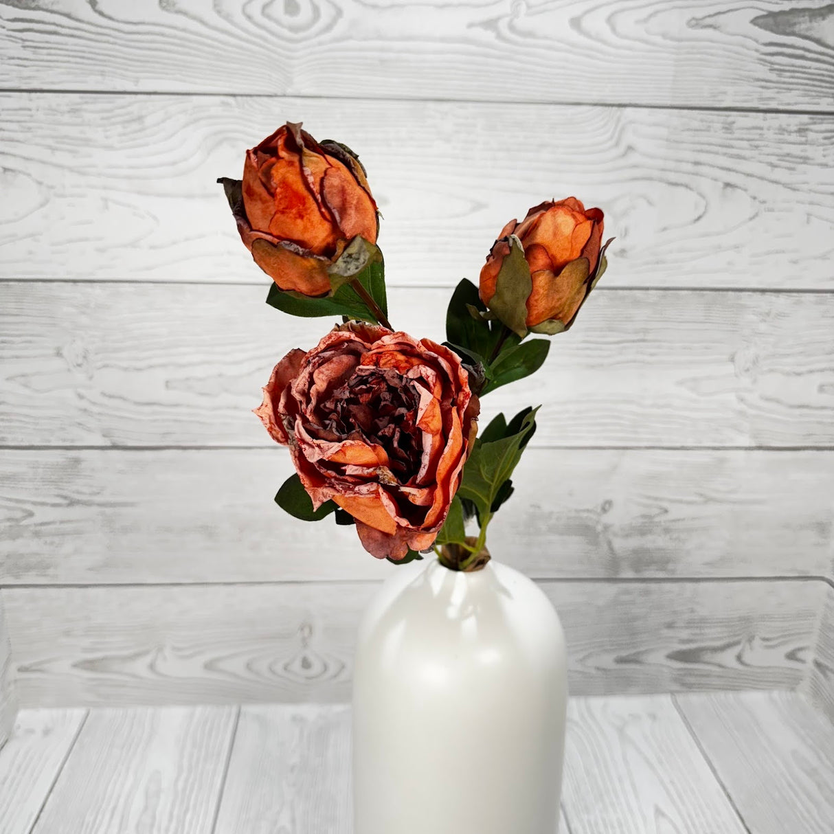 21" PEONY SPRAY - ORANGE - 27856 * DOUBLE ORANGE