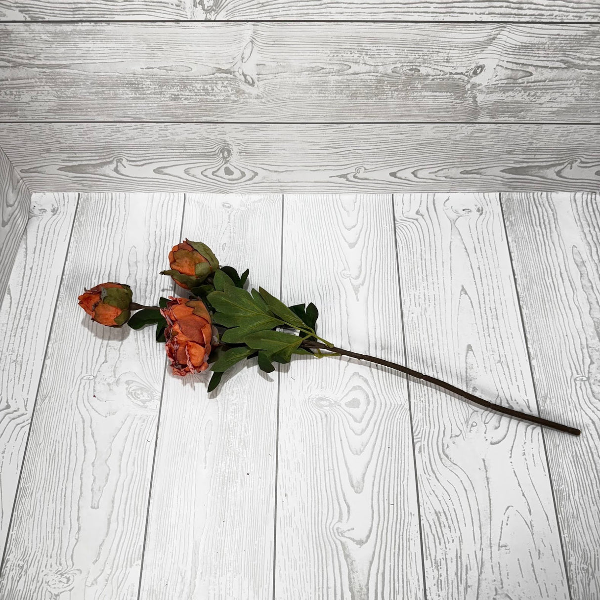 21" PEONY SPRAY - ORANGE - 27856 * DOUBLE ORANGE