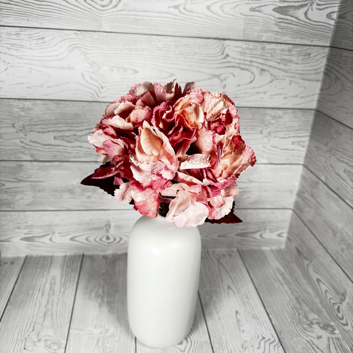 27" HYDRANGEA SPRAY - CREAM/PINK - 28074 * DOUBLE ORANGE