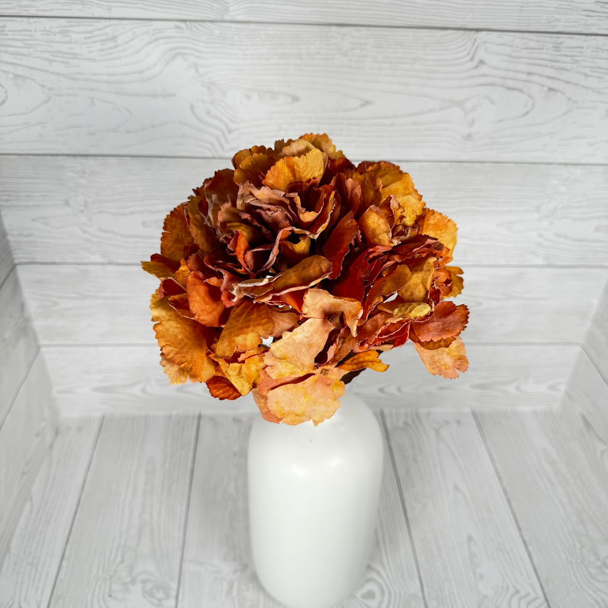 27" HYDRANGEA SPRAY - ORANGE - 28078 * DOUBLE ORANGE