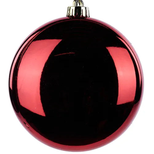 150MM DIA X 75MM THICK SHINY 2D DISC ORNAMENT - BURGUNDY - XH968305