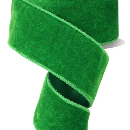 2.5"X10YD DELUXE VELVET/SATIN BACKING - EMERALD GREEN - RGE165906
