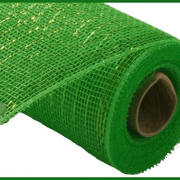10"X10YD METALLIC MESH - LIME GREEN W/ LIME GREEN FOIL - RE130150