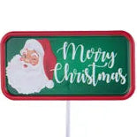 12"L MERRY CHRISTMAS PICK - SANTA - XC724999-S