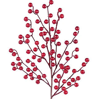 24"L WATERPROOF BERRY SPRAY - SHINY RED - EW014124