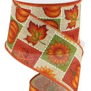 2.5"X10YD PUMPKIN/SUNFLOWER/MAPLE LEAF - RGC140101