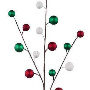 20"L METALLIC BERRY SPRAY - RED/WHITE/EMERALD - EC584085