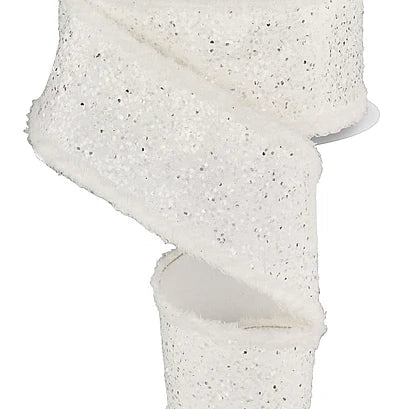 2.5"X10YD LARGE GLITTER/DRIFT - WHITE - RG898827