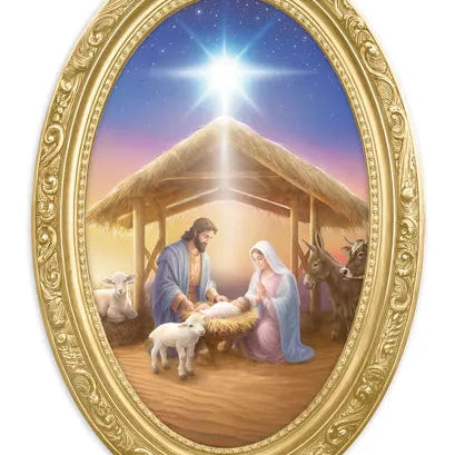 13"HX9"L MDF HOLY FAMILY NATIVITY - TAN/BROWN/MULTI - AP463