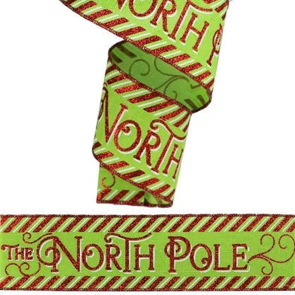 2.5"X10YD NORTH POLE ON ROYAL - LIME/RED/WHITE - RGA1176E9
