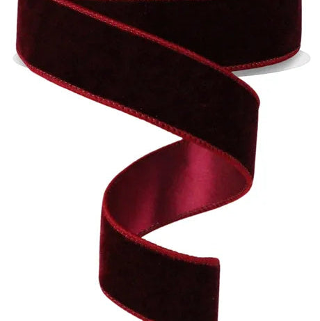1.5"X10YD DELUXE VELVET/SATIN BACKING - BURGUNDY - RGE165805