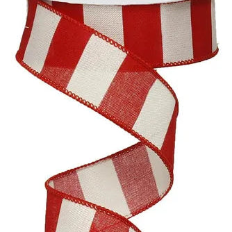 1.5"x10YD WIDE STRIPE ON ROYAL - WHITE/RED - RG01351F4