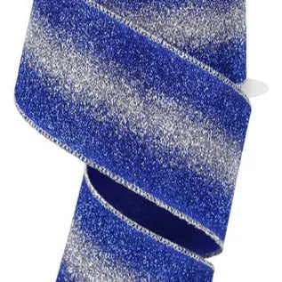 2.5"X10YD GRADIENT GLITTER - ROYAL BLUE/SILVER - RGE17926W