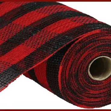 10.25"X10YD FIBER/FAUX JUTE CHECK MESH - RED/BLACK - RY8307E6
