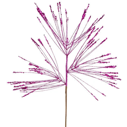 23"L GLITTER LONG NEEDLE PINE PICK - FUCSHIA - XS255707