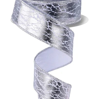 1.5"X10YD CRACKED FOIL - SILVER/WHITE - RGH10848Y