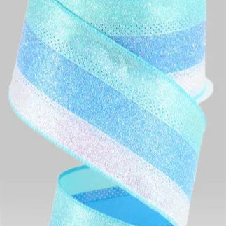 2.5"X10YD 3-IN-1 IRIDESCENT GLITTER - BLUE/ROBIN EGG/WHITE - RG08963NL