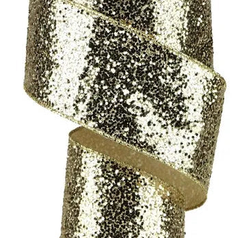 2.5"X10YD LARGE GLITTER - CHAMPAGNE - RGA1301P5