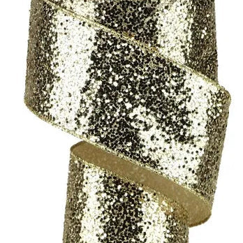 2.5"X10YD LARGE GLITTER - CHAMPAGNE - RGA1301P5