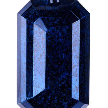 7"LX4"W ANTIQUE LOOK RECTANGLE GEM ORN - NAVY BLUE - XJ551519